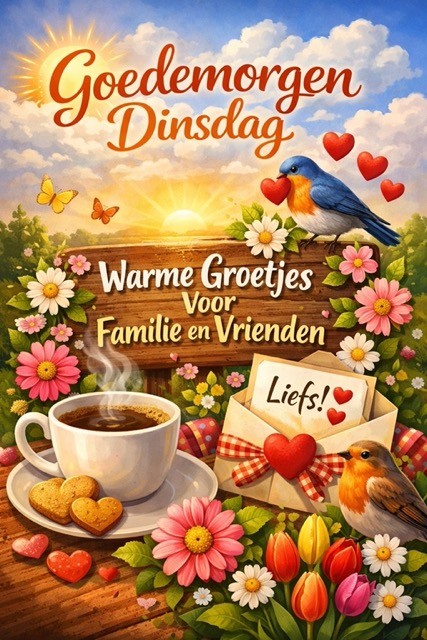 Goedemorgen dinsdag: warme groetjes voor familie en vrienden