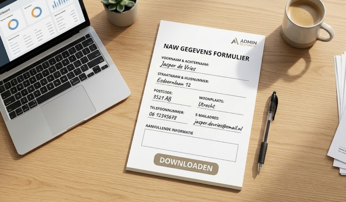 NAW gegevens formulier downloaden