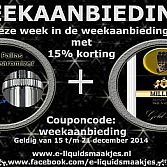 15% korting in de weekaanbieding bij E-liquidsmaakjes!