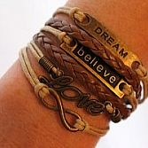 Armband Dream, believe, love en infinity