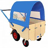 Bolderwagen voor 6-8 kinderen met huifje