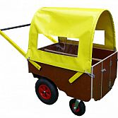 Bolderwagen voor 6-8 kinderen met huifje