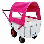 Bolderwagen voor 6-8 kinderen met huifje