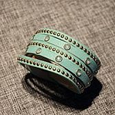 Breed lederen armbandje mintgroen