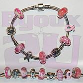 Complete Bedel Style armband Zilver | Pink Ribbon