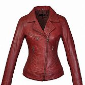 Dames leren jas jane 4 rood