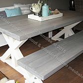 Eettafel met zitbank van steigerhout Amanda