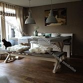 Eettafel met zitbank van steigerhout Amanda