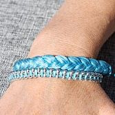 Geknoopt armbandje aquablauw