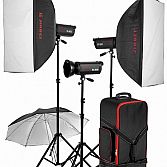 Groot assortiment studioflitsers en toebehoren.