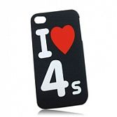 Hoesje iPhone I Love 4S zwart