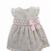 JURKJE LICHTBEIGE MET ROZE STRIK