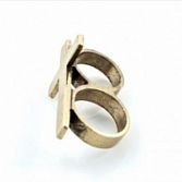 Kruis ring - goud double vinger