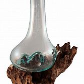  Mondgeblazen vaas op hout