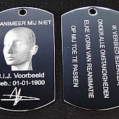 Niet-reanimerenpenning aan een ketting