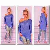 Prachtige oversized trui in denim kleur