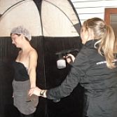 Spraytan live in de kapsalon
