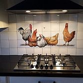 Tableau kippen op stok
