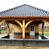 Tuinhuis met koperen afwerking