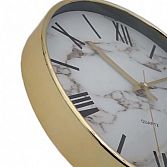 Wandklok Cadmis | Goudkleurig rand | Wit marmer look | Quartz