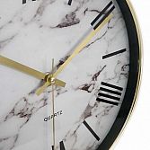 Wandklok Cadmis | Goudkleurig rand | Wit marmer look | Quartz