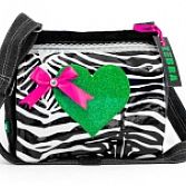 Zebra Trends tas - glimmend roze of groen hart