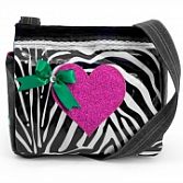 Zebra Trends tas - glimmend roze of groen hart