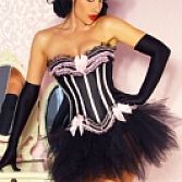 Zwart rose corset